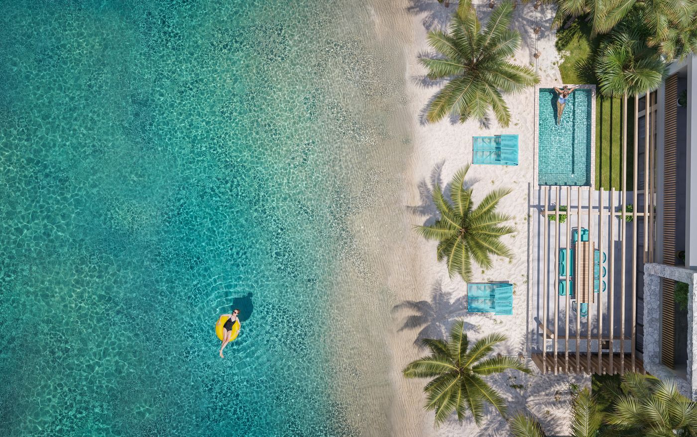 Aerial view of Beach House with private lagoon, ENTREÁGUAS MILAGRES