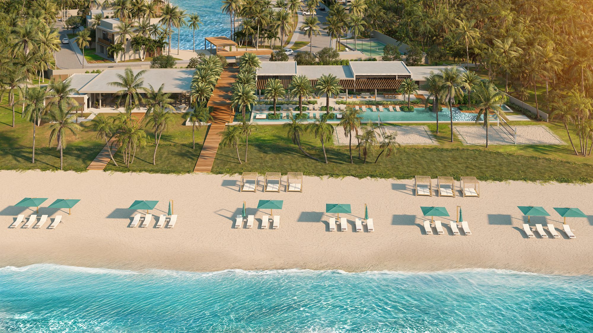 Aerial view of ENTREÁGUAS MILAGRES resort on Patacho Beach