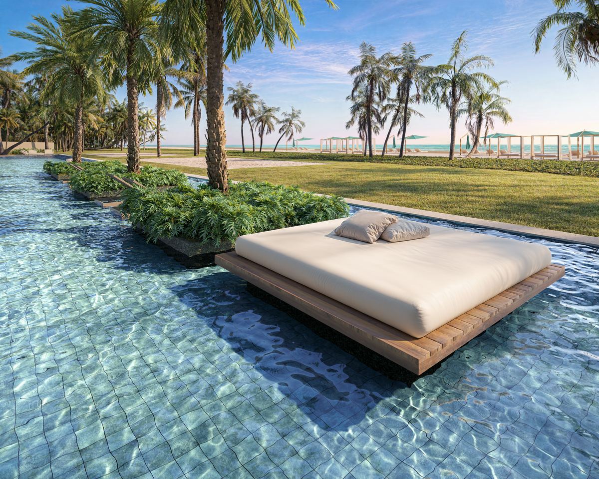 Floating daybed lagoon
