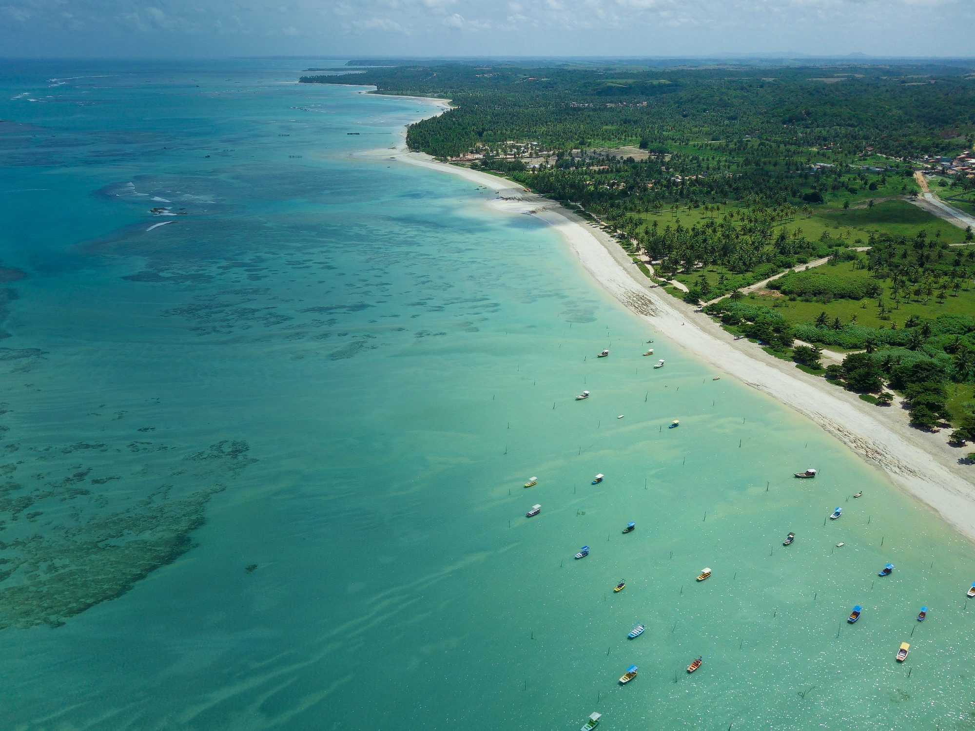 Aerial view of the Costa dos Corais coastline, Alagoas, Brazil